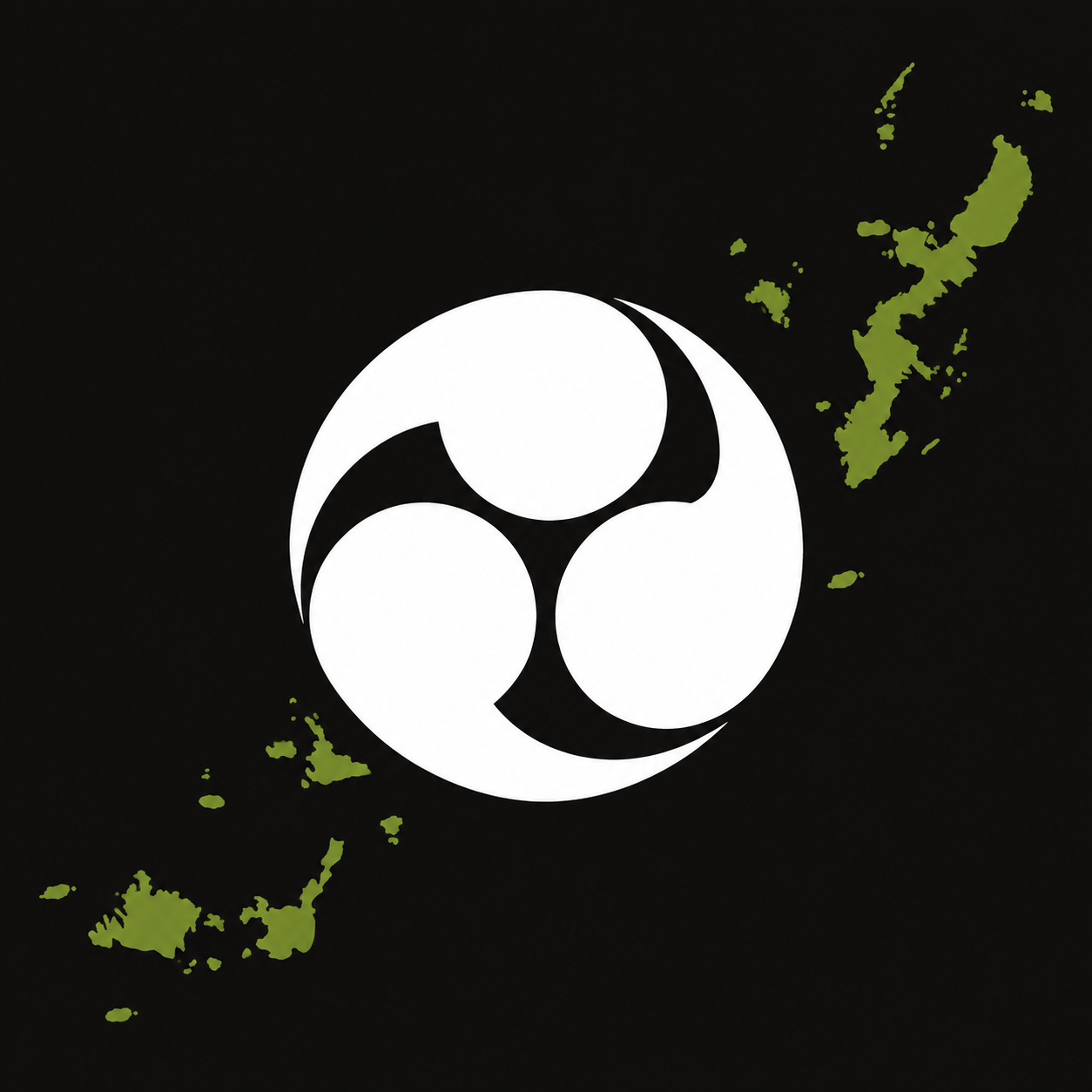 Ryukyu emblem with Okinawan island silhouettes